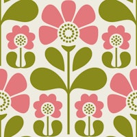 Pink and Green Bloom behang