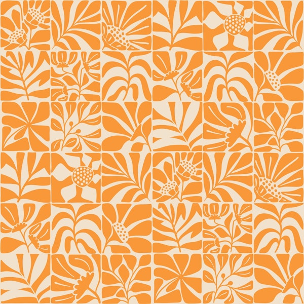 Minimalist Floral Tiles Yellow