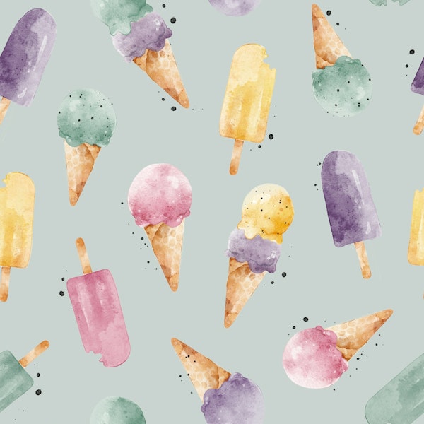 Watercolor Ice-Cream mint