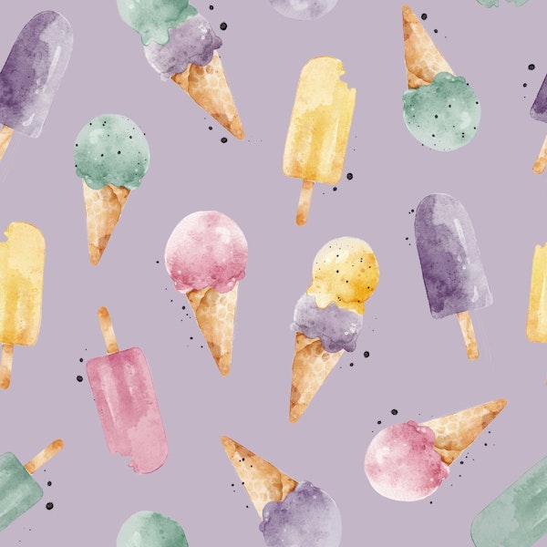 Watercolor Ice-Cream violet