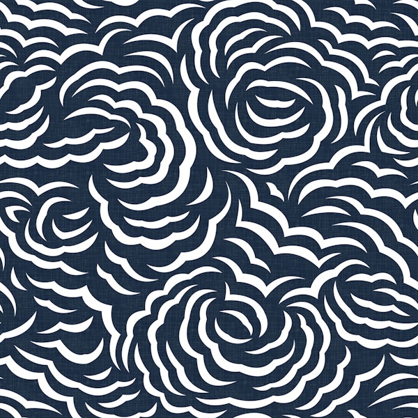 Flowery Clouds Navy Blue WP