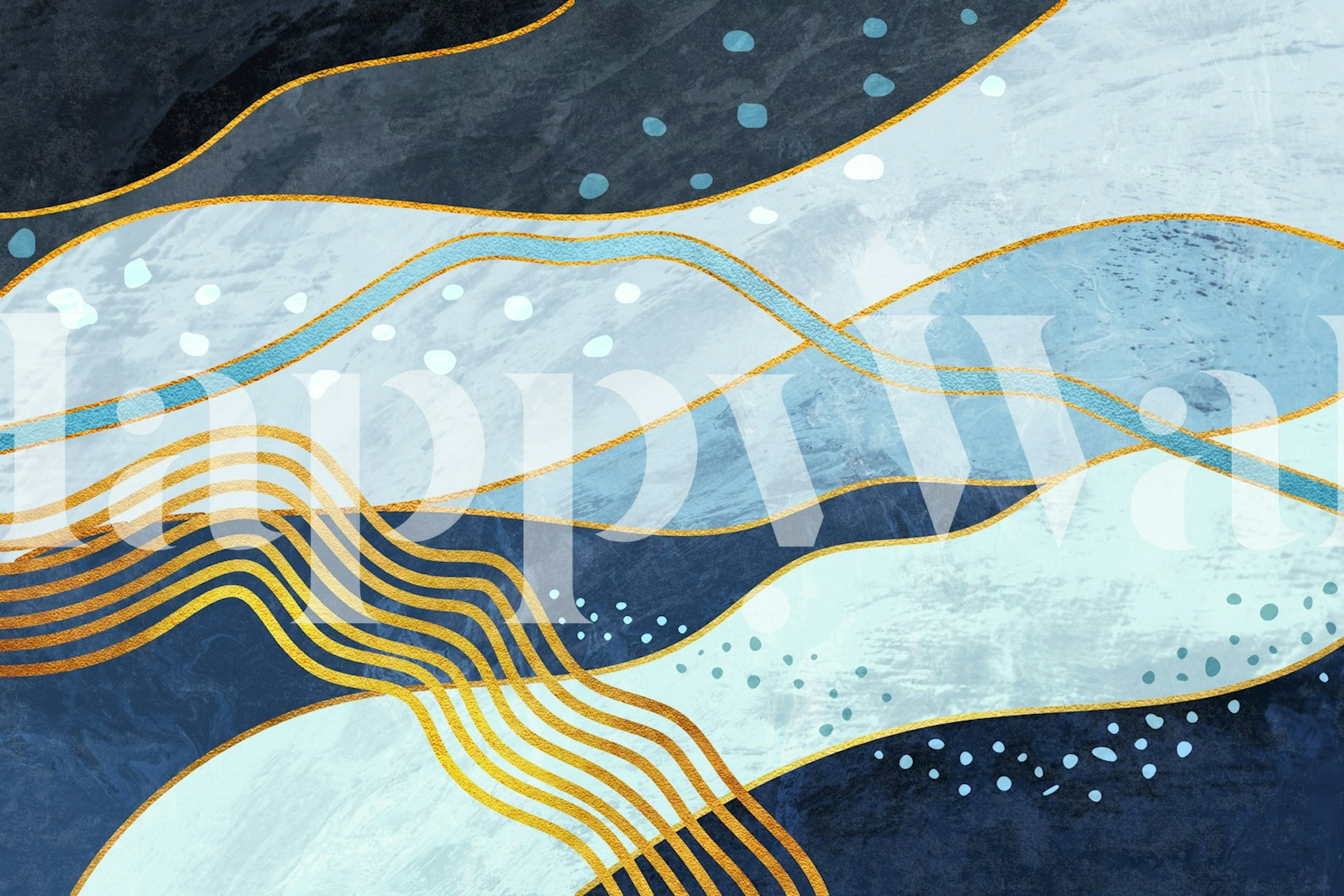 Waves 05 papier peint dans une pièce élégante