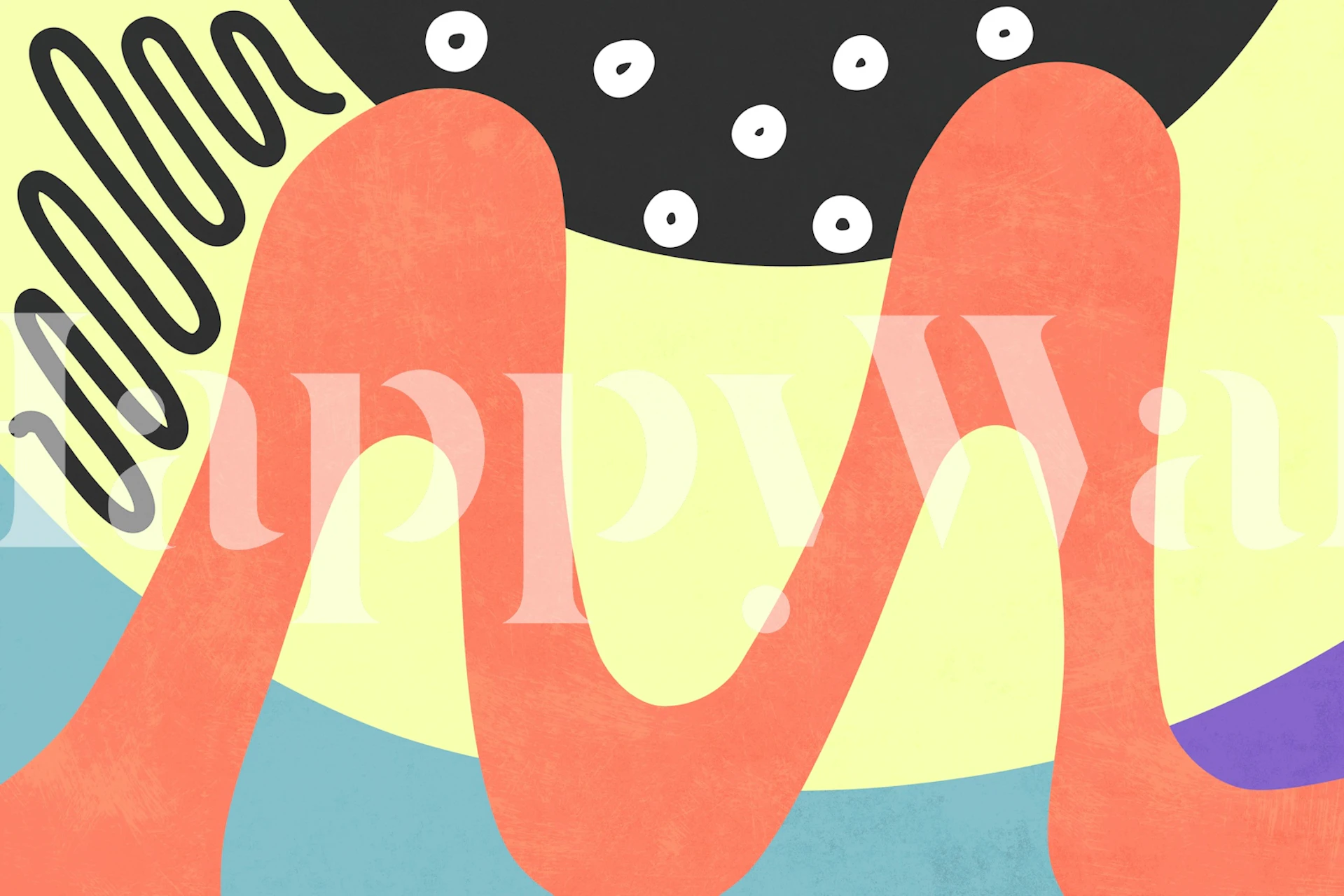 Waves 18 colorful wallpaper in a room