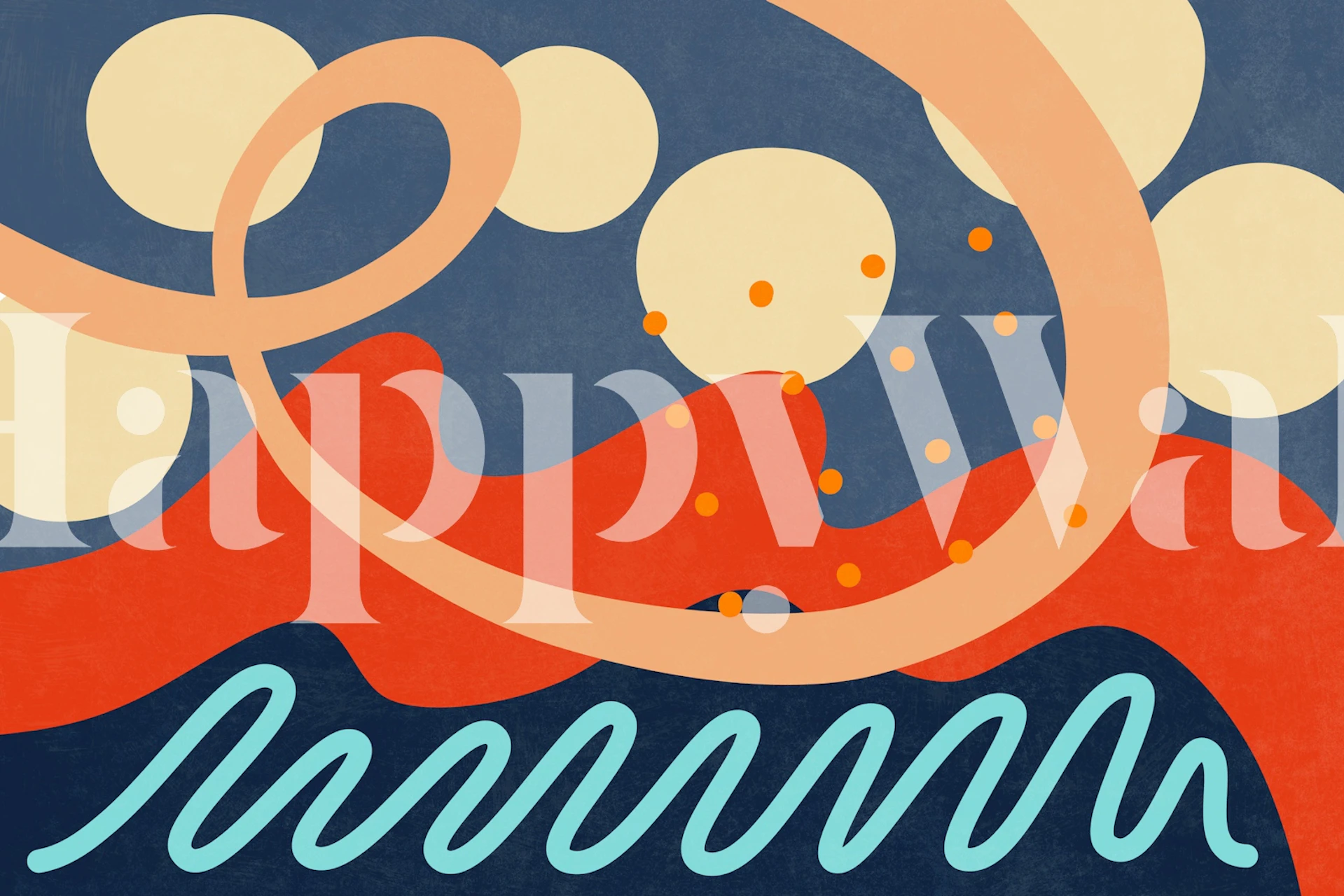 Waves 30 wallpaper design in a room