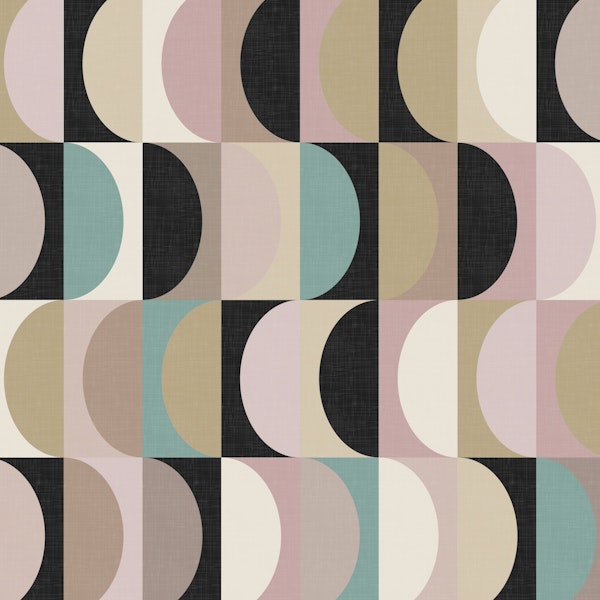 Mid Century Modern Shapes Blush and Mint WM