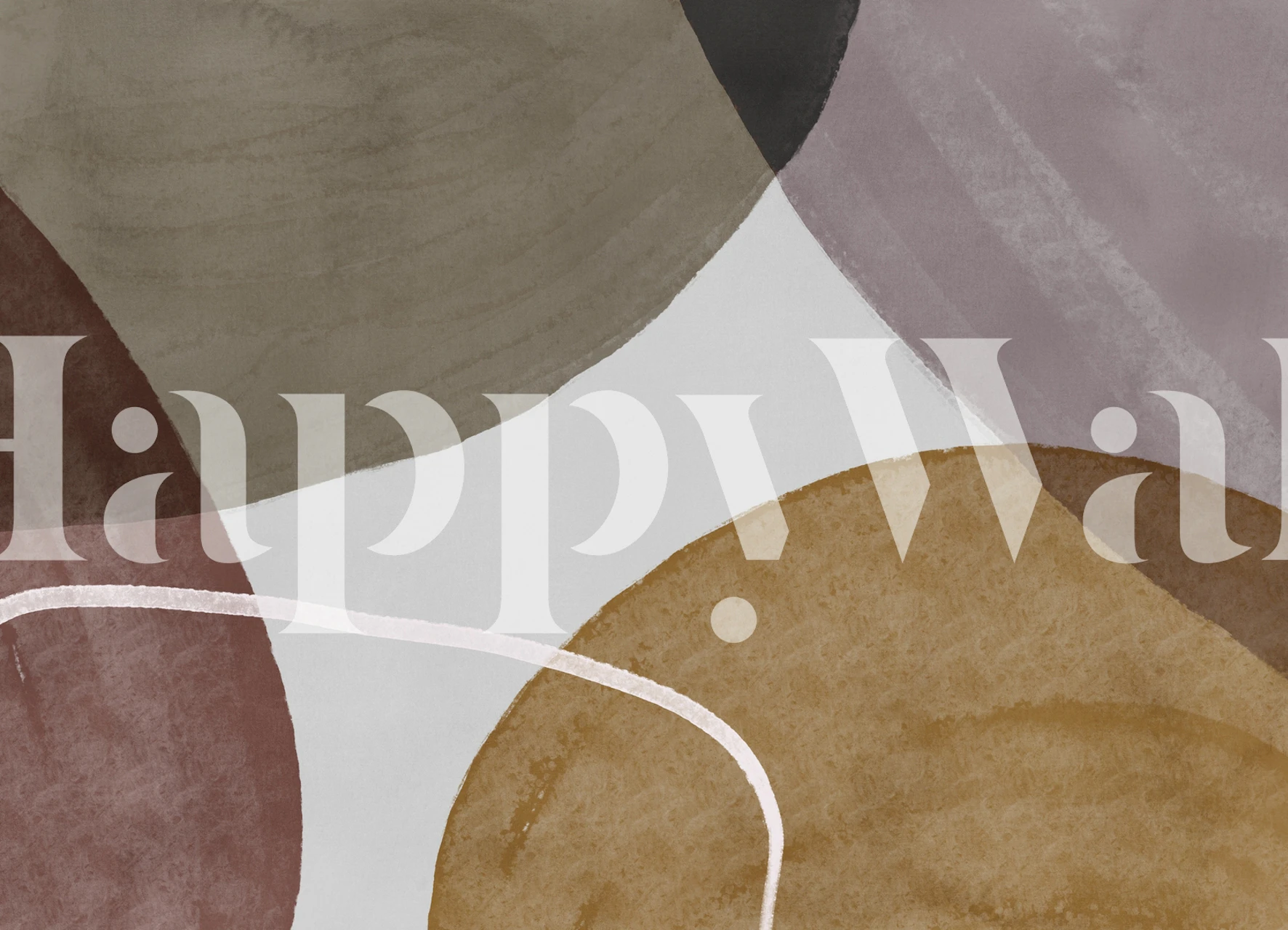 Watercolor geometric shapes in earthy tones wallpaper