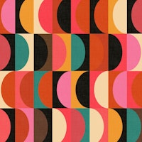 Mid Century Modern Shapes Vibrant Party WM wallpaper