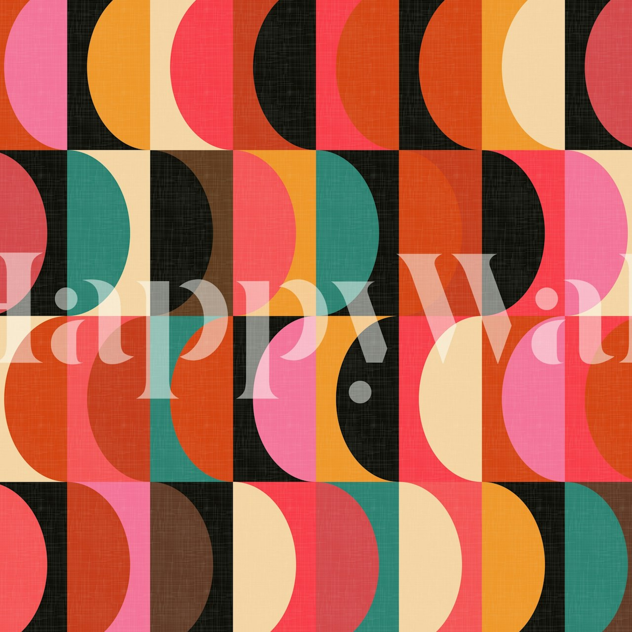 Wzór tapety Vibrant Mid Century Modern Shapes