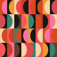 Mid Century Modern Shapes Vibrant Party WP wallpaper
