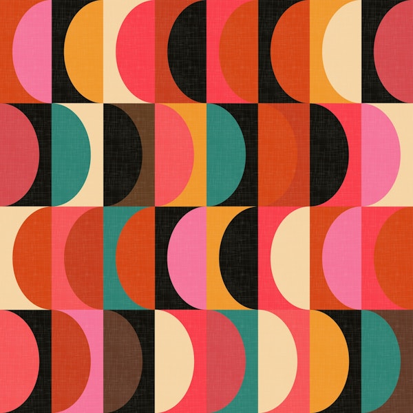 Mid Century Modern Shapes Vibrant Party WP