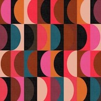 Mid Century Modern Shapes Vibrant Night WM wallpaper