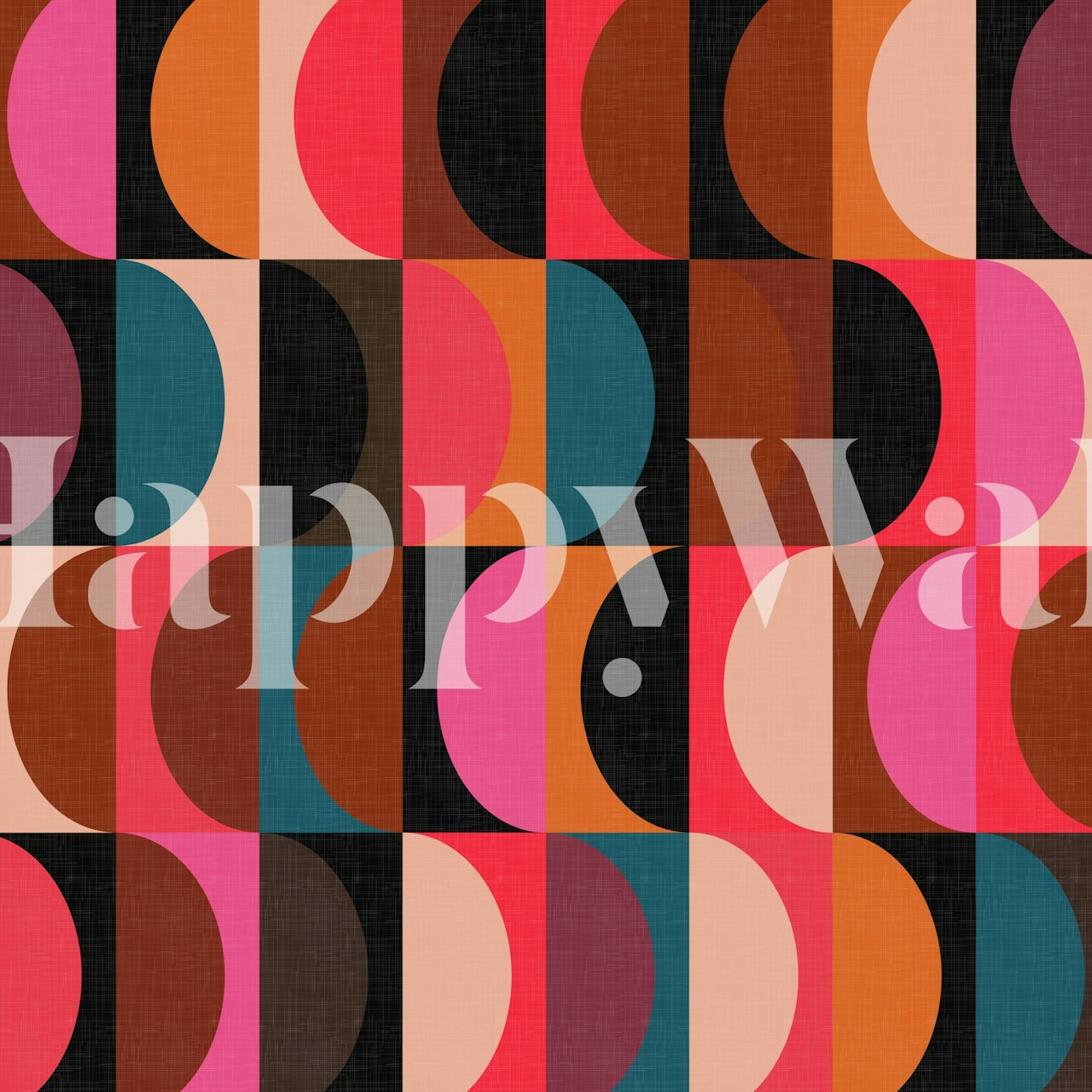 Vibrant Mid Century Modern Shapes papier peint