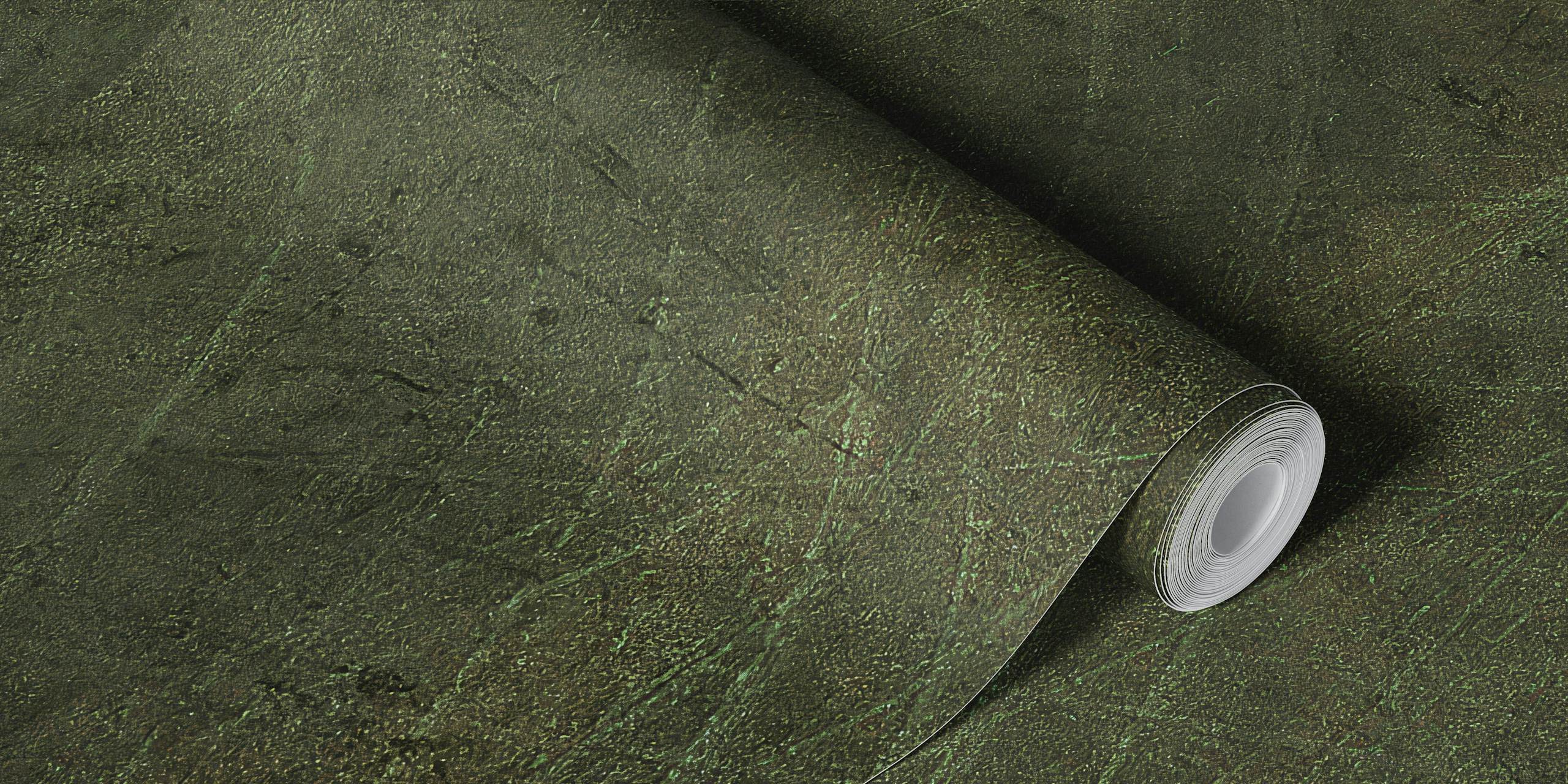 Textured dark olive suede wallpaper with subtle lines