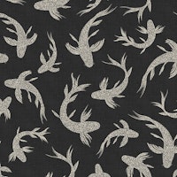 Japanese Koi Ponds Glam Charcoal WM tapete