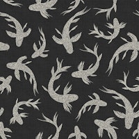 Japanese Koi Ponds Glam Charcoal WP tapete