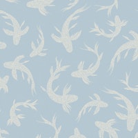 Japanese Koi Ponds Glam Baby Blue WM tapete