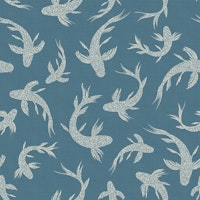 Japanese Koi Ponds Glam Aegean Blue WP tapeta