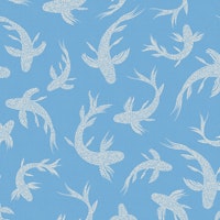 Japanese Koi Ponds Glam Sky Blue WM tapete