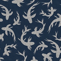 Japanese Koi Ponds Glam Navy Blue WM tapete