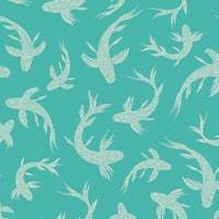 Japanese Koi Ponds Glam Turquoise WM tapete