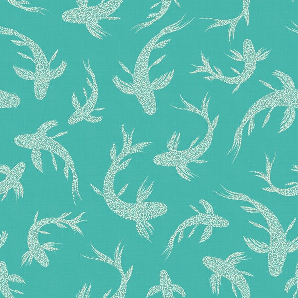 Japanese Koi Ponds Glam Turquoise WP