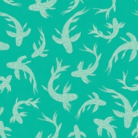Japanese Koi Ponds Glam Aqua Green WP tapeta