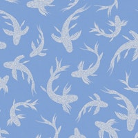Japanese Koi Ponds Glam Vista Blue WM tapete