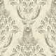 Deer in fern foliage - taupe & beige L