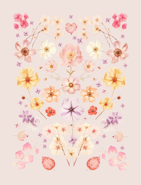 Pressed Flower Garden Beige Blush