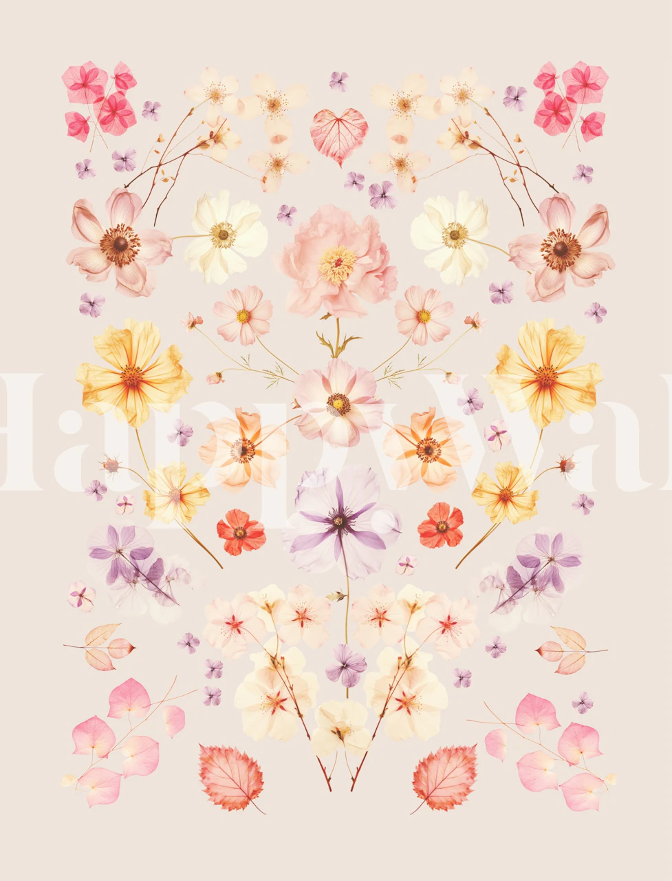 Pressed Flower Garden Beige Blush in einem Raum