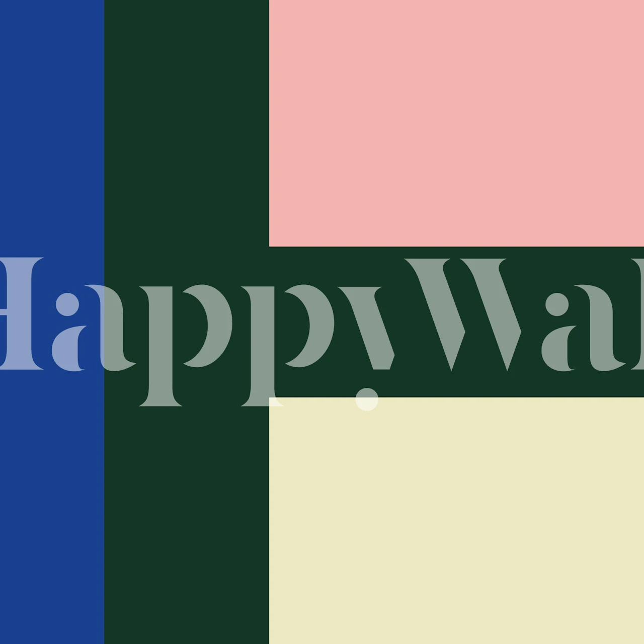 Geometric blocks in blue, green, pink, and cream wallpaper