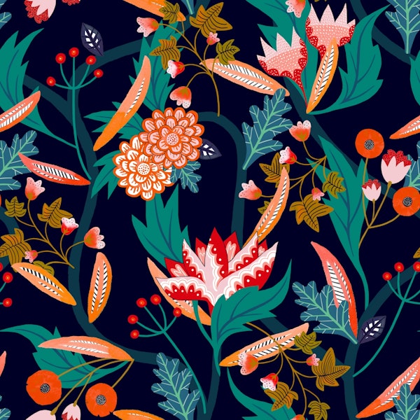 Eastern Delight - Navy Teal