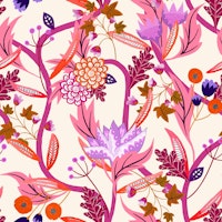 Eastern Delight - Pink and White tapete