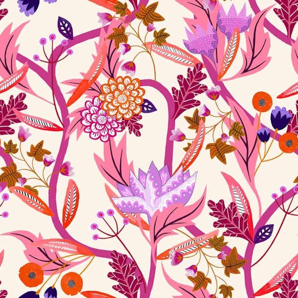 Eastern Delight - Pink and White