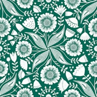 Botanical Illustration - Emerald Green ταπετσαρία