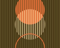 Rising geometric circles - orange & brown papiers peint