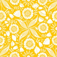 Botanical Illustration - Sunny Yellow tapet