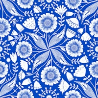 Botanical Illustration - Blue ταπετσαρία