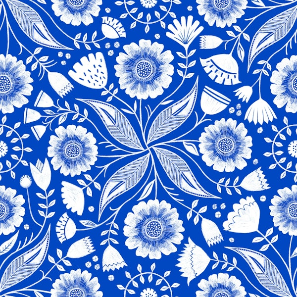 Botanical Illustration - Blue