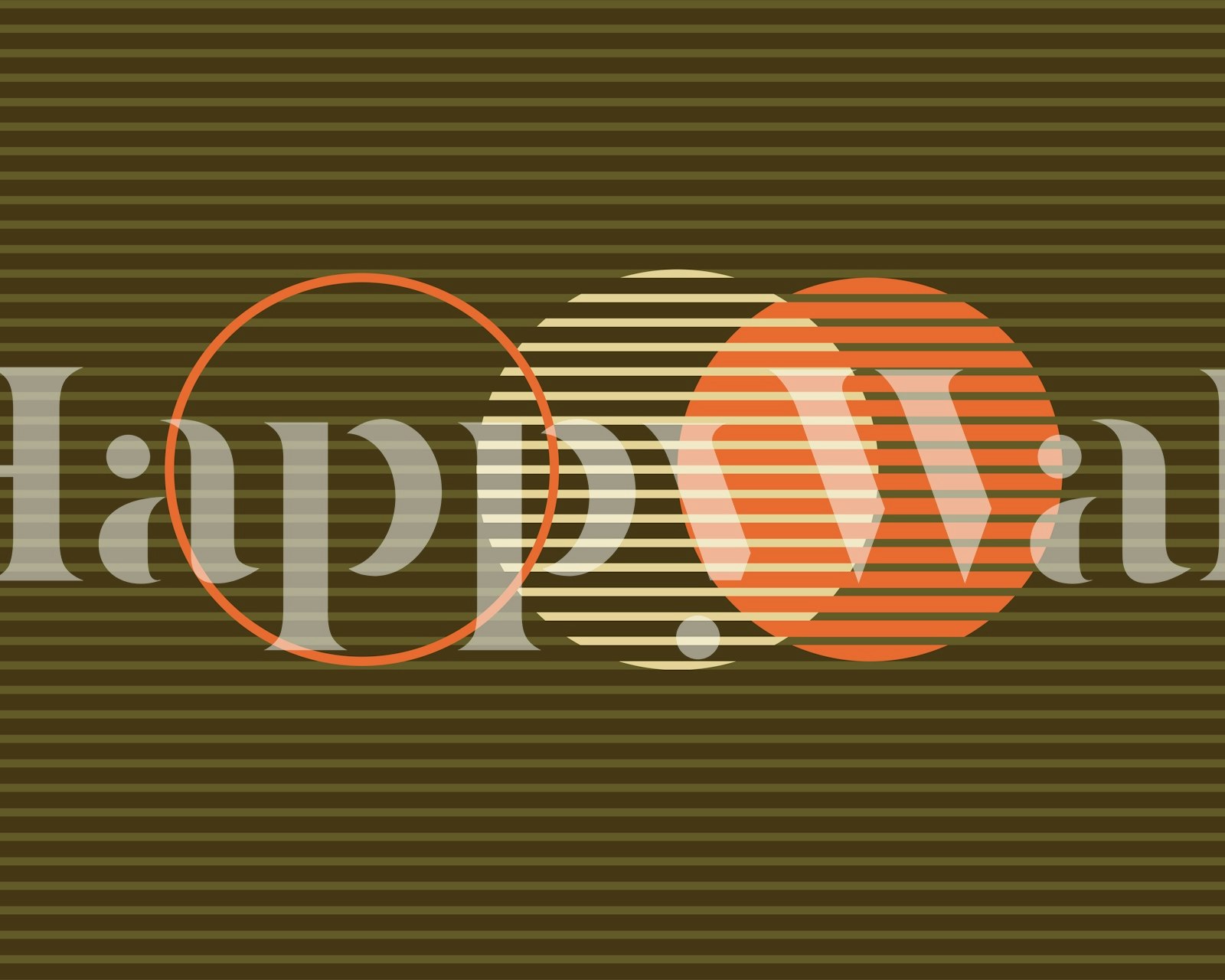 Geometric circles and stripes wallpaper v oranžové a hnědé