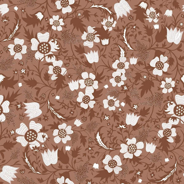 Heritage Floral - Mocha Mousse