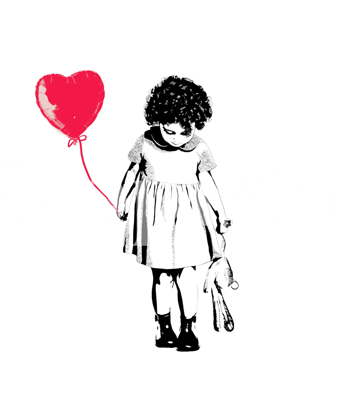 Dijete s tapetom srca u sobi