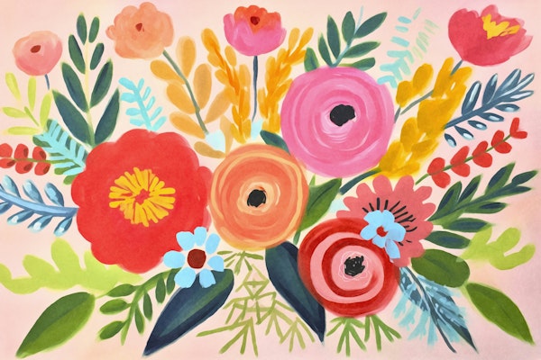 Whimsical Vibrant Floral Fantasy