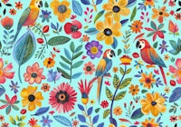 Whimsy Tropical Paradise Blooming Jungle tapet