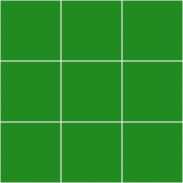 Large Grid Pattern - Green and White