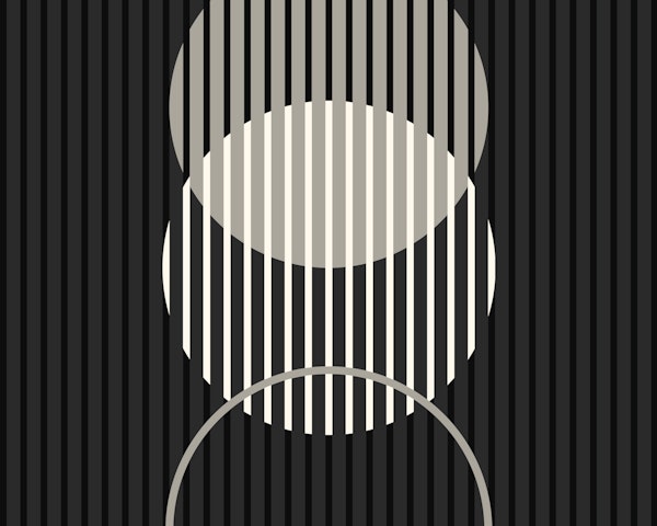 Rising geometric circles – black & white