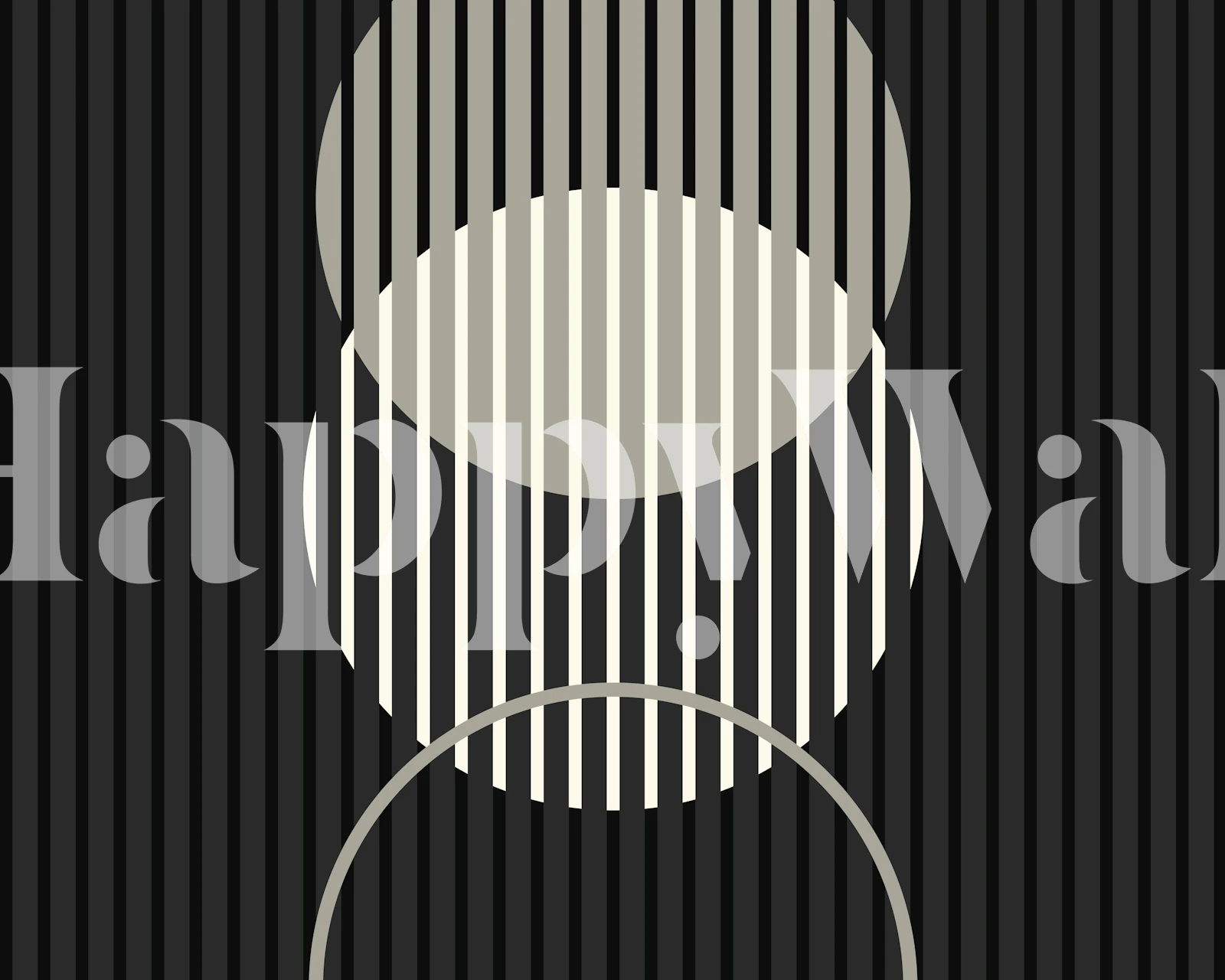 Mustavalkoinen Rising geometric circles tapetti