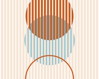 Rising geometric circles – blue, red & cream papiers peint