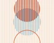 Rising geometric circles – blue, red & cream