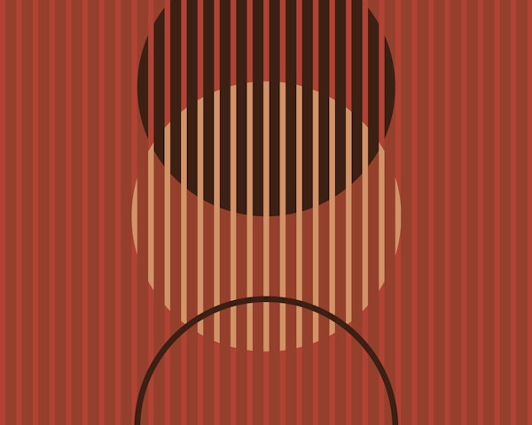 Rising geometric circles – burgundy red